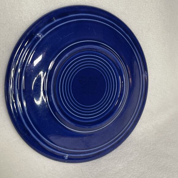 Vintage Fiesta 6 1/4" Appetizer Bread & Butter Snack Discon. Cobalt Blue Plate - Picture 3 of 4